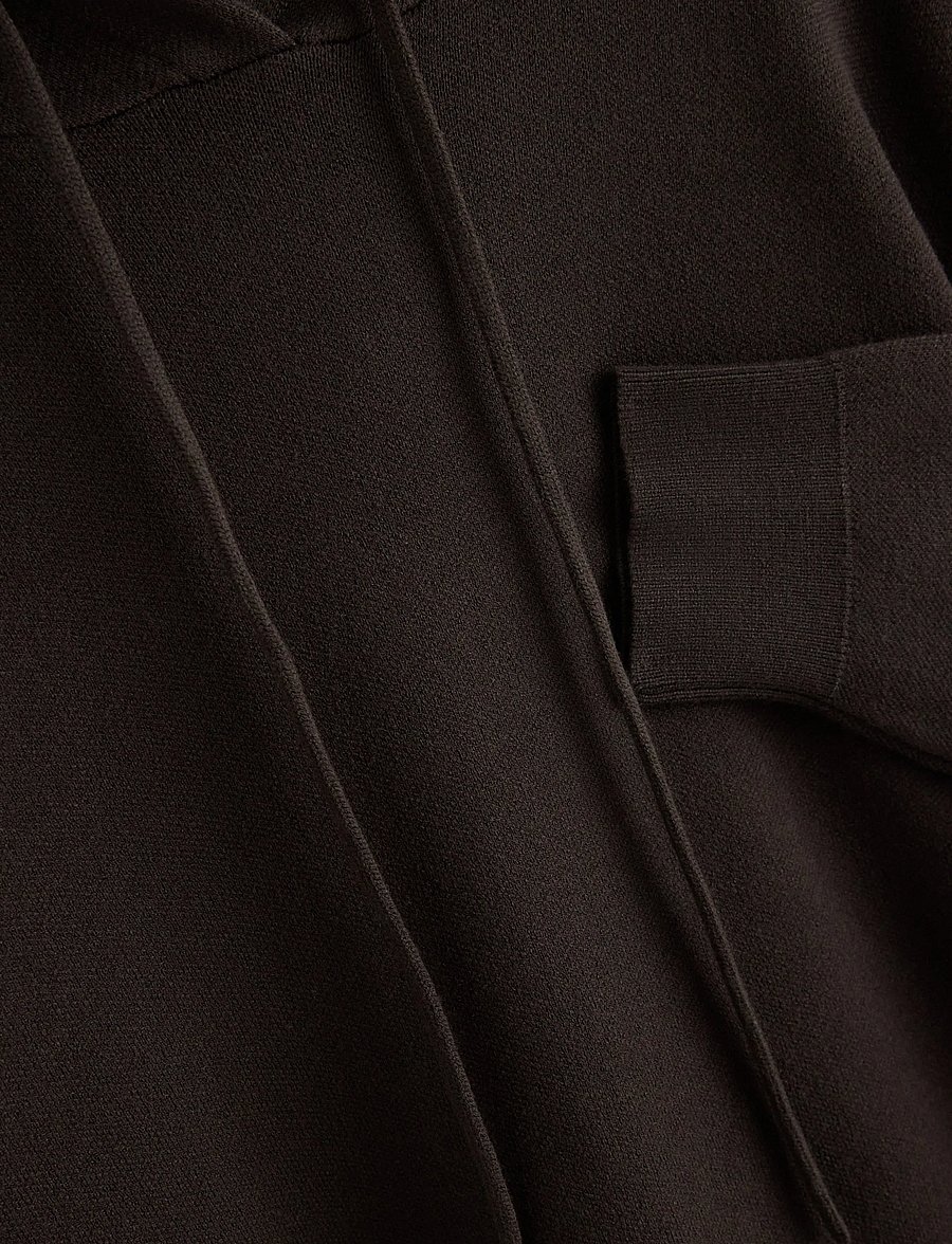 Lindex - Fine-knit hoodie - hættetrøjer - dark brown - 5