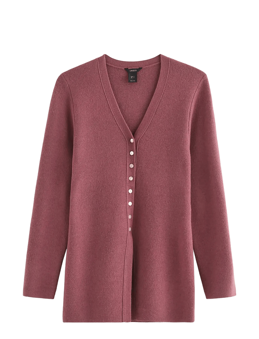 Lindex - Figure fit cardigan - cardigans - dark dusty lilac - 1