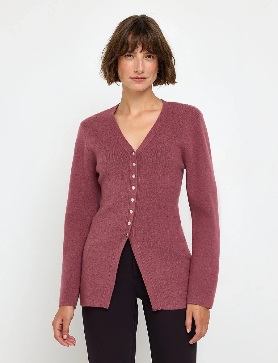 Lindex - Figure fit cardigan - cardigans - dark dusty lilac - 0