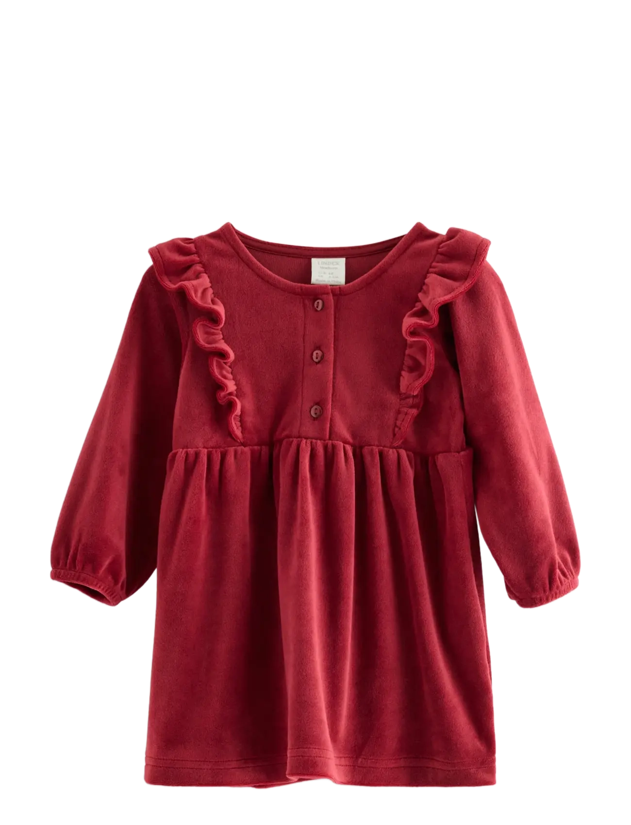 Lindex Long-sleeved dress in velour - Kleidung - DARK RED / burgundy