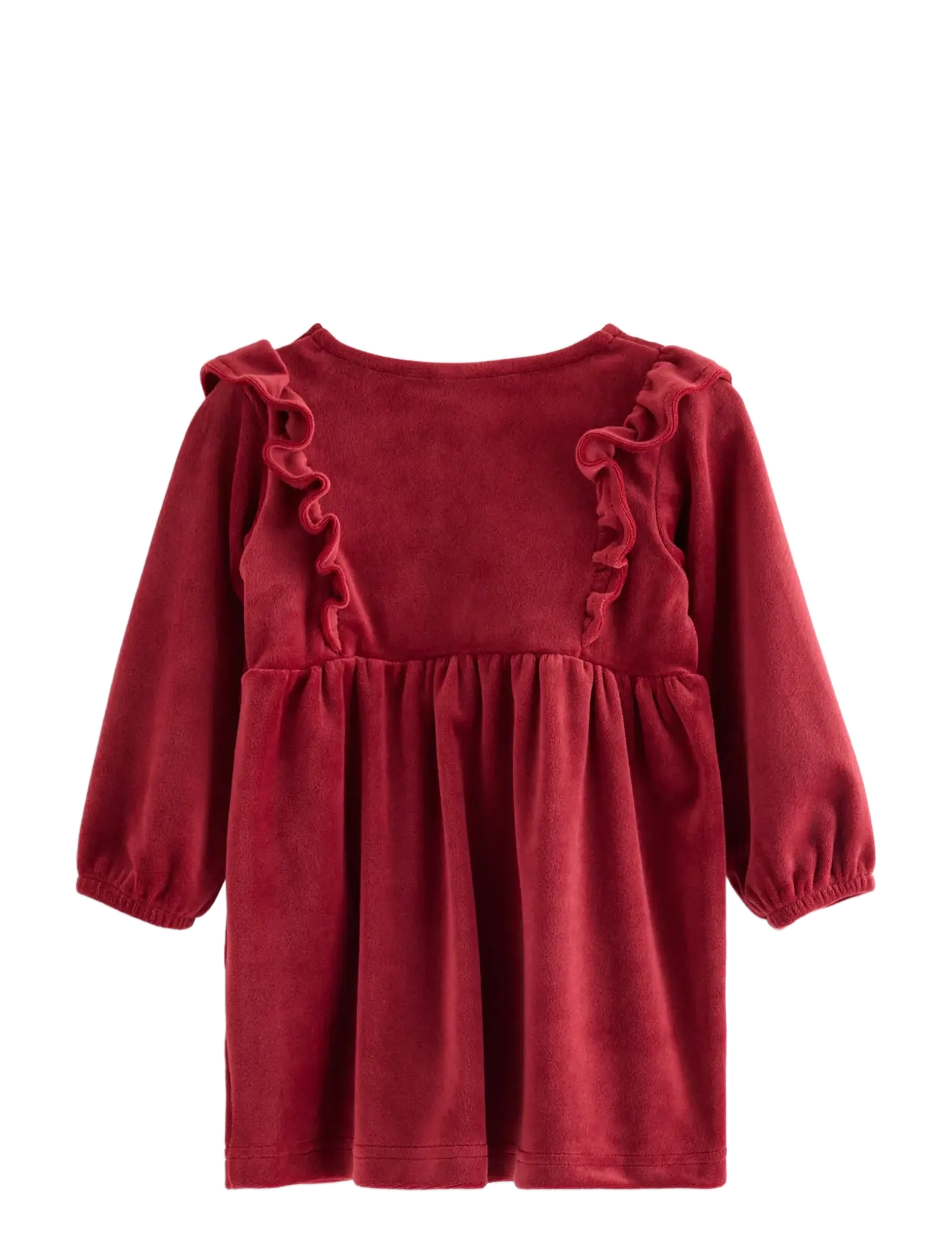 Lindex - Long-sleeved dress in velour - langärmelige babykleider - dark red - 1