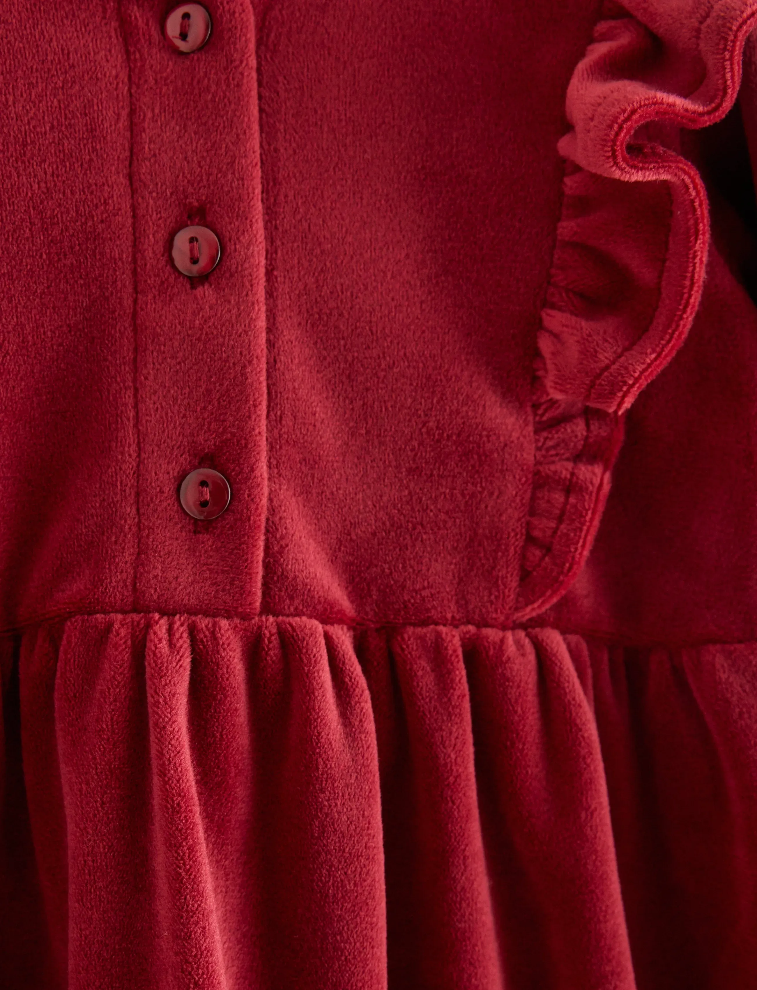 Lindex - Long-sleeved dress in velour - langärmelige babykleider - dark red - 2