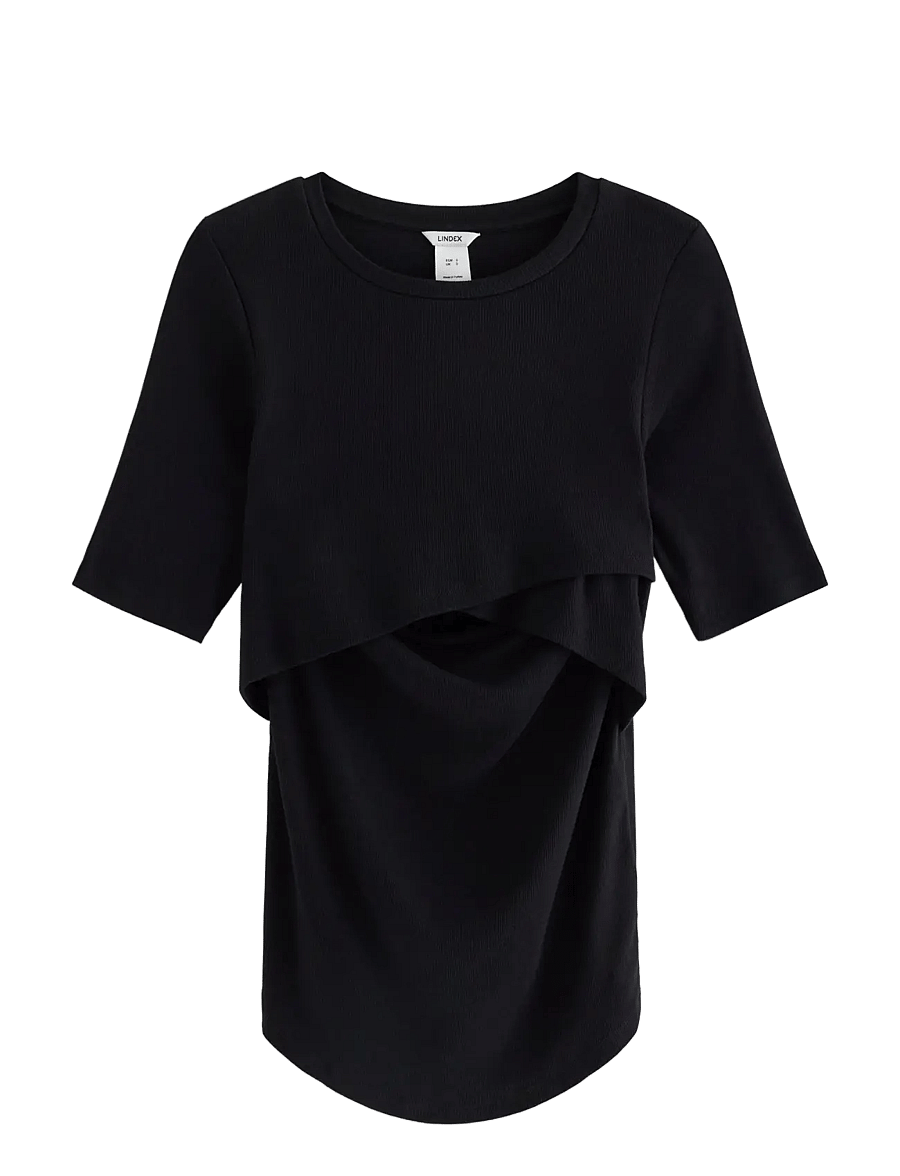 Lindex - MOM wrap nursing top - Överdelar - black - 0