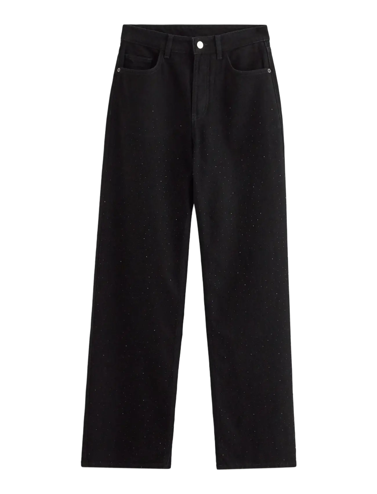 Lindex Straight jeans with rhinestones - Jeans - BLACK DENIM / black