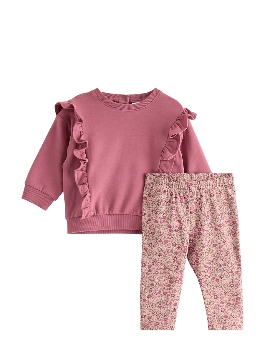Lindex - Set with sweatshirt and leggings - sets mit langärmeligem t-shirt - dusty pink - 0