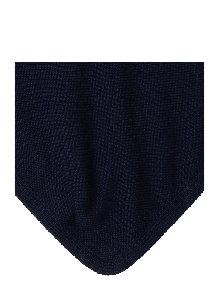 Lindex - Triangle scarf in merino wool - kerged sallid - dark blue - 1