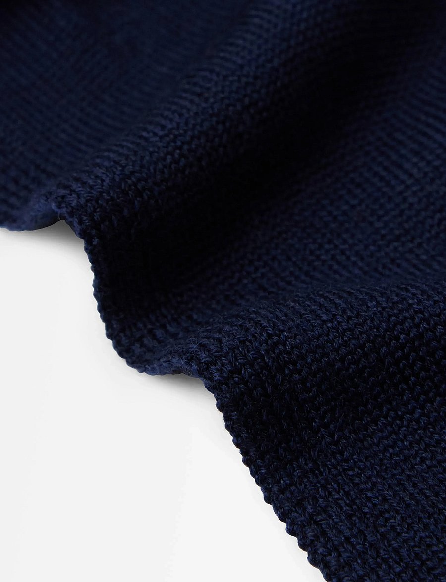 Lindex - Triangle scarf in merino wool - kerged sallid - dark blue - 2