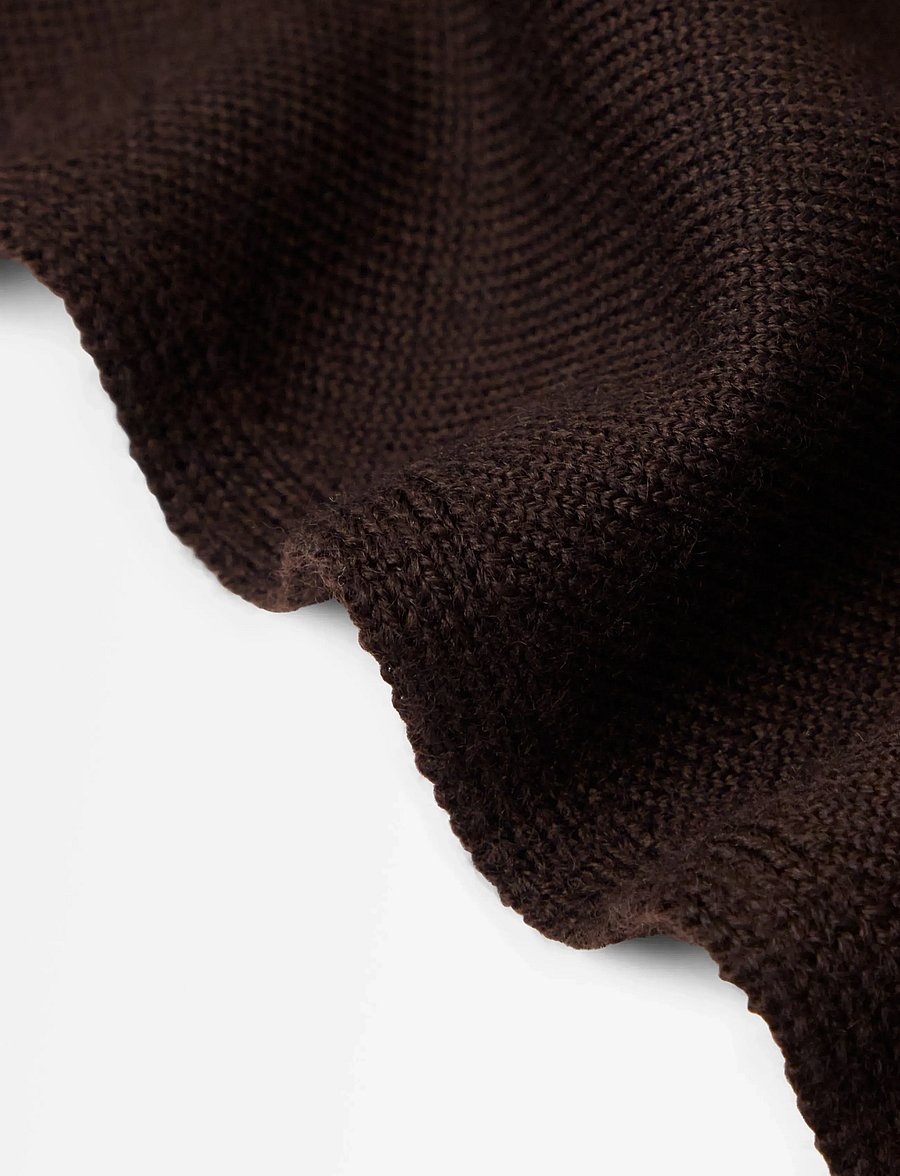 Lindex - Triangle scarf in merino wool - tynde tørklæder - dark brown - 2