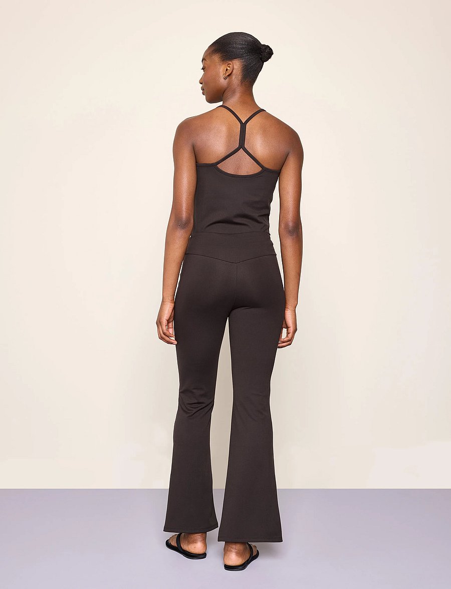 Lindex - Flared leggings - retuusid - dark brown - 3