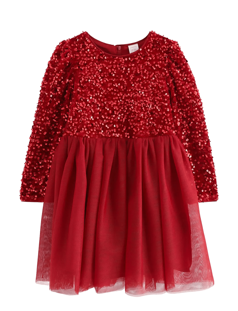 Lindex - Dress with sequins - partykleider - dark dusty red - 0