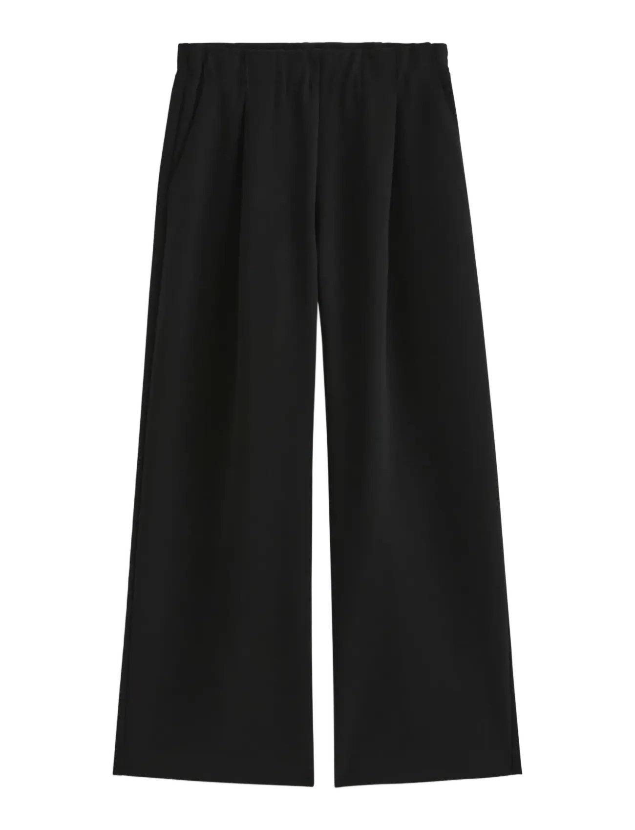 Lindex - Wide trousers with pleats - black - 1