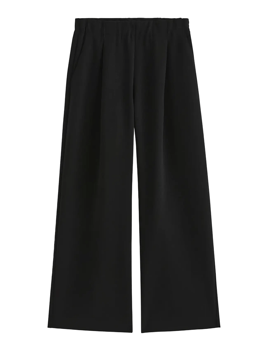 Lindex - Wide trousers with pleats - hosen mit weitem bein - black - 1