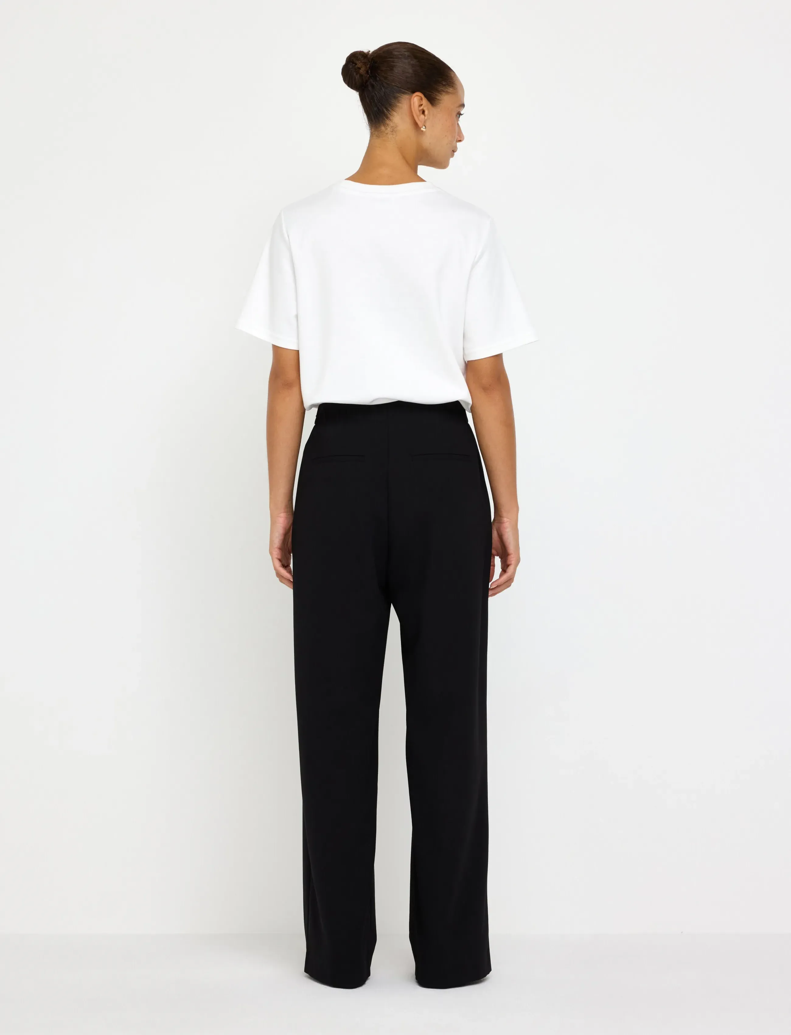 Lindex - Wide trousers with pleats - black - 3