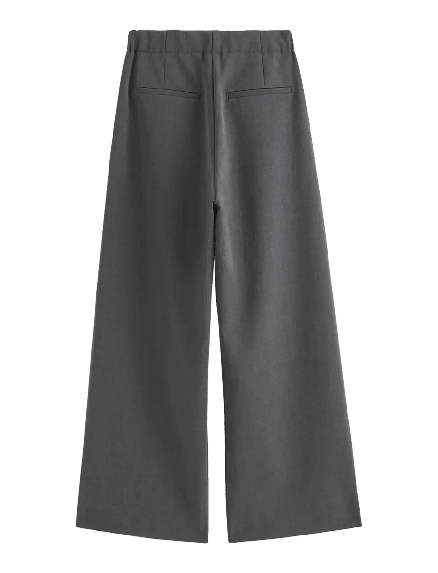 Lindex - Wide trousers with pleats - dark grey melange - 2