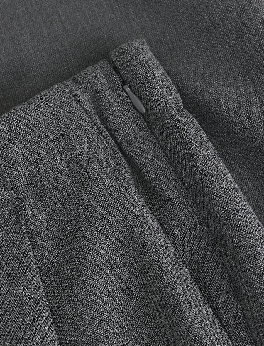 Lindex - Wide trousers with pleats - dark grey melange - 5