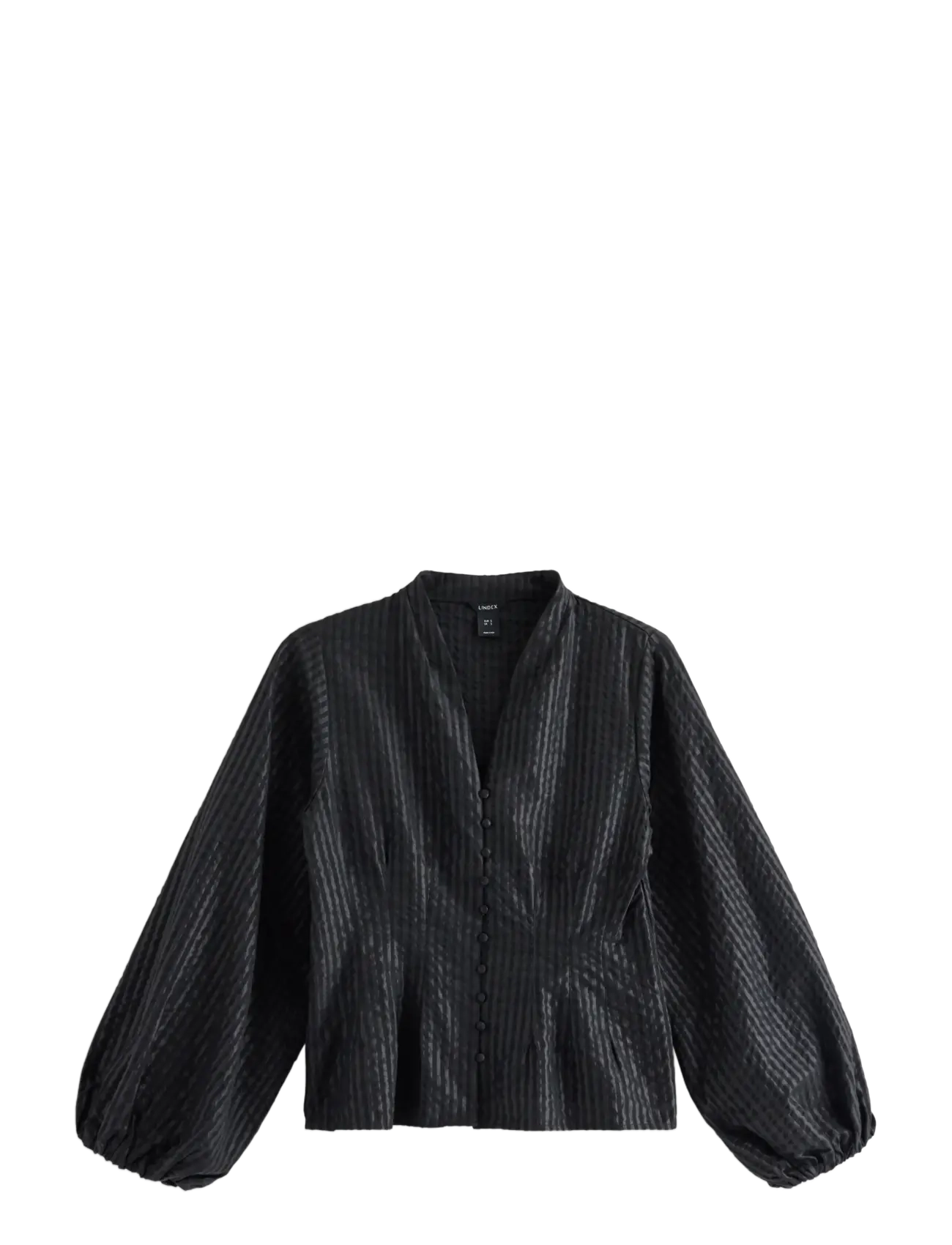 Lindex Blouse in seersucker - Modetrender - BLACK / black