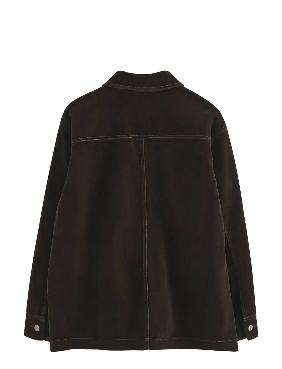 Lindex - Jacket in velvet - utility-jakker - dark brown - 2