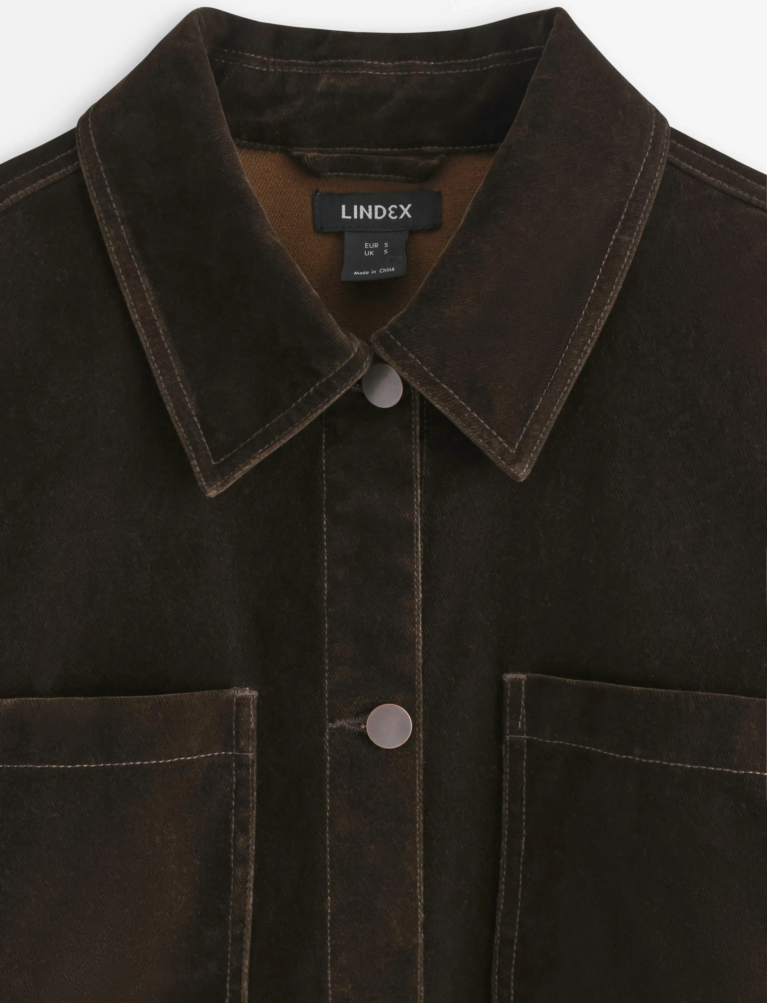 Lindex - Jacket in velvet - utility-jakker - dark brown - 5