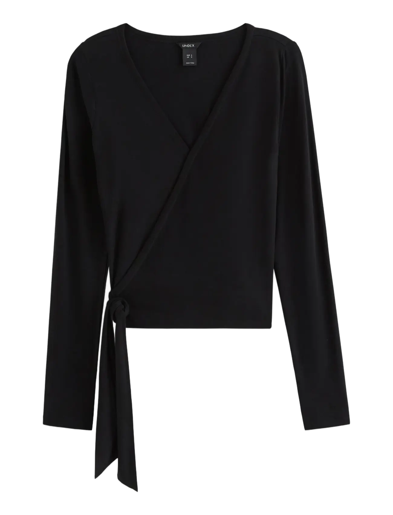 Lindex Long-sleeved wrap top - Transitional Layering - BLACK / black