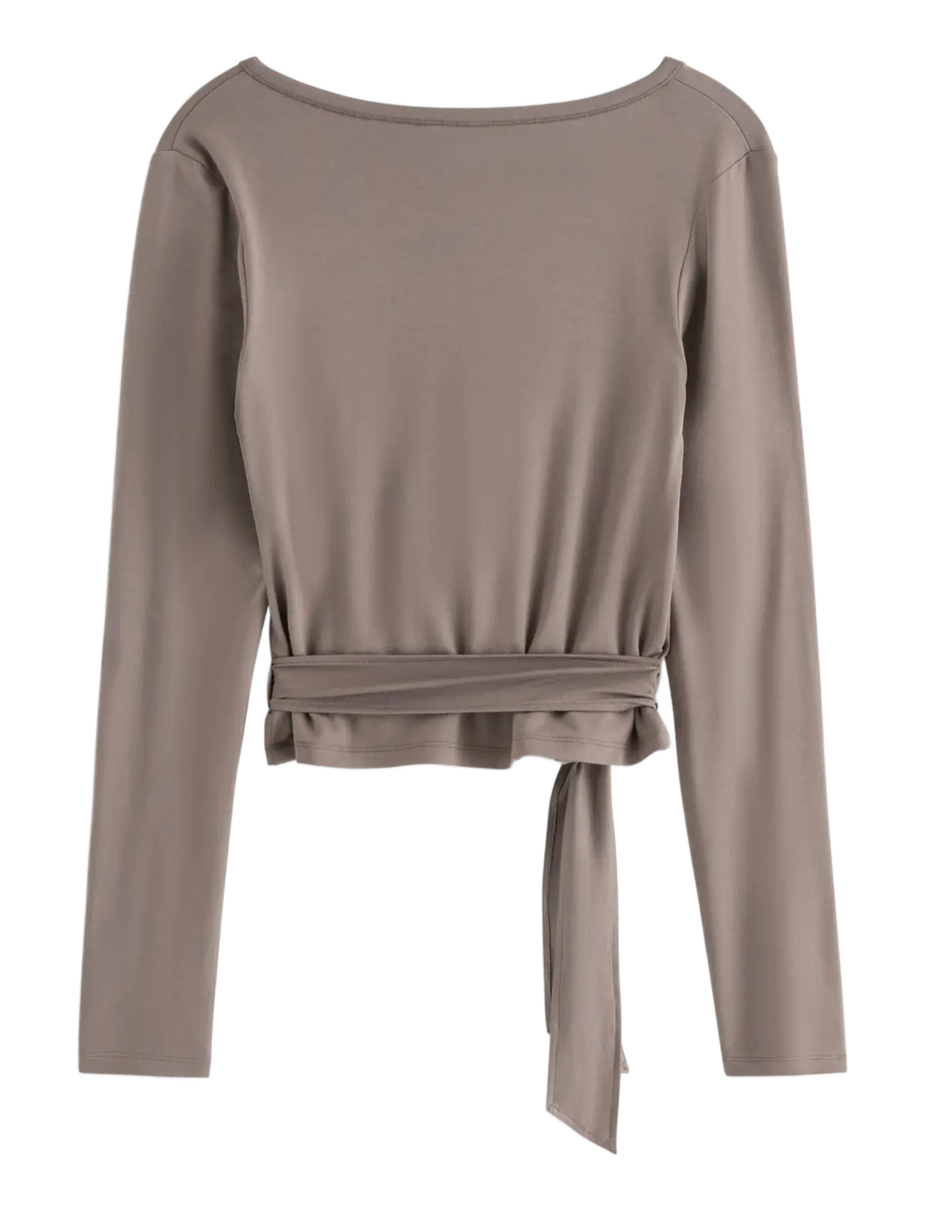 Lindex - Long-sleeved wrap top - long-sleeved tops - dark khaki - 2