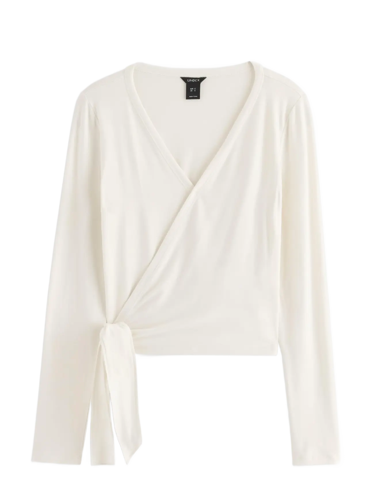 Lindex Long-sleeved wrap top - Clothing - OFF WHITE / cream