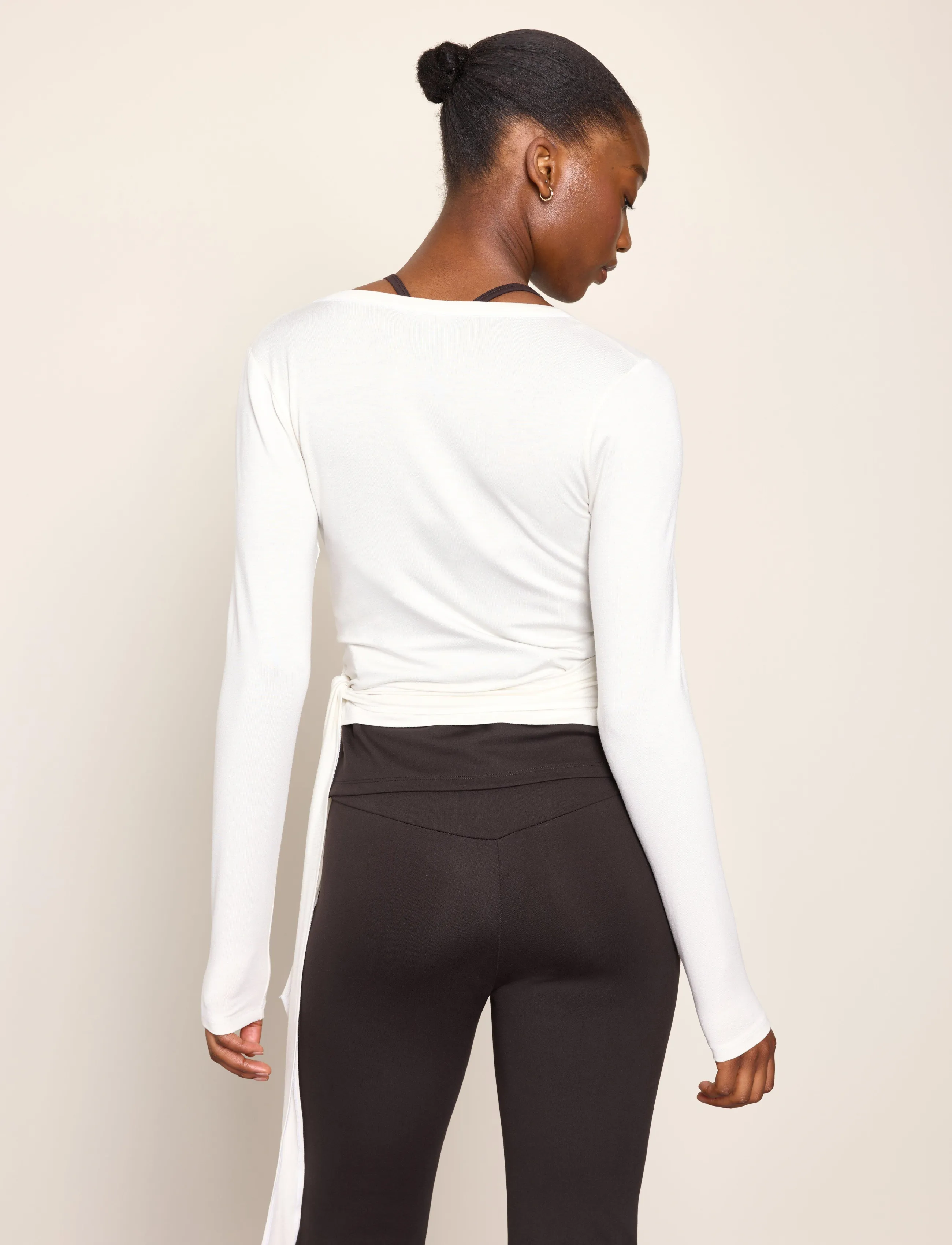 Lindex - Long-sleeved wrap top - pikkade varrukatega topid - off white - 3