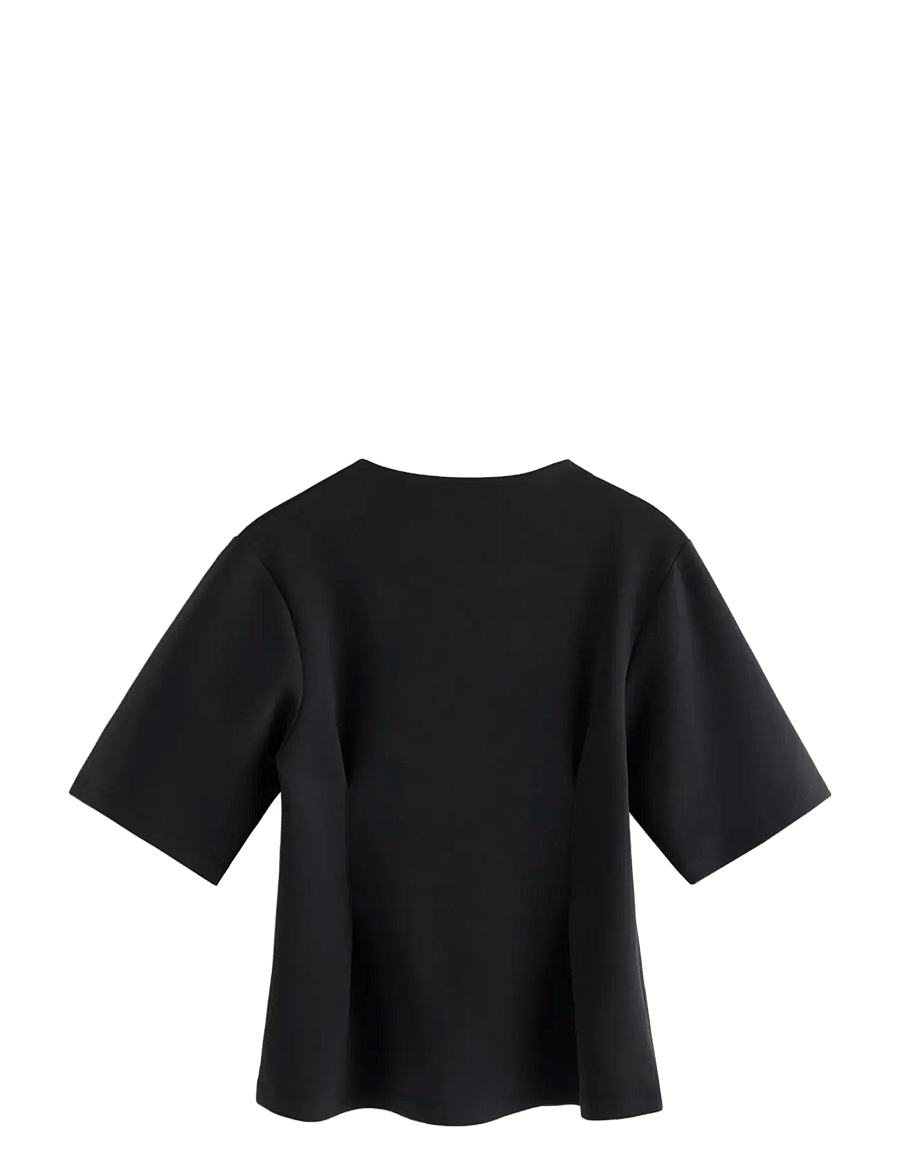 Lindex - Short-sleeved top in sturdy material - t-shirts - black - 1