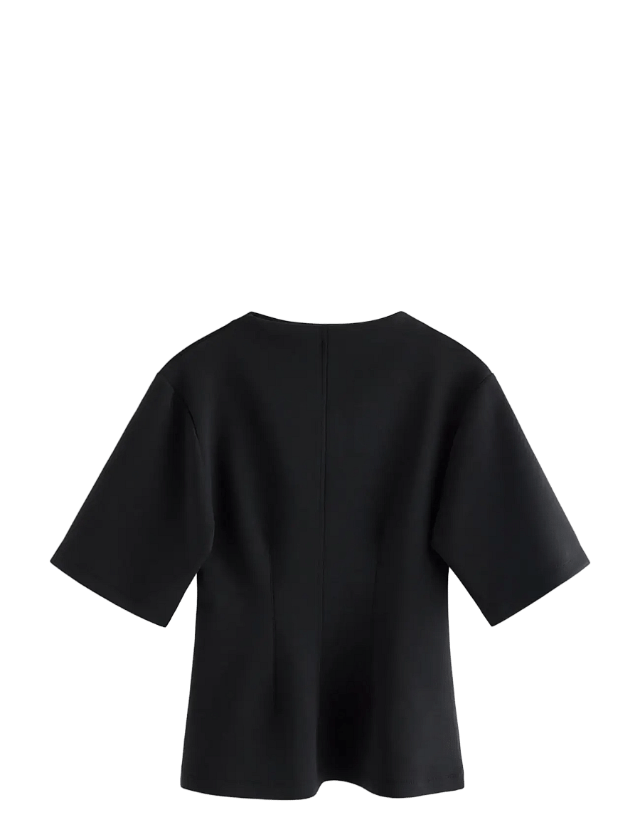 Lindex - Short-sleeved top in sturdy material - t-shirts - black - 2