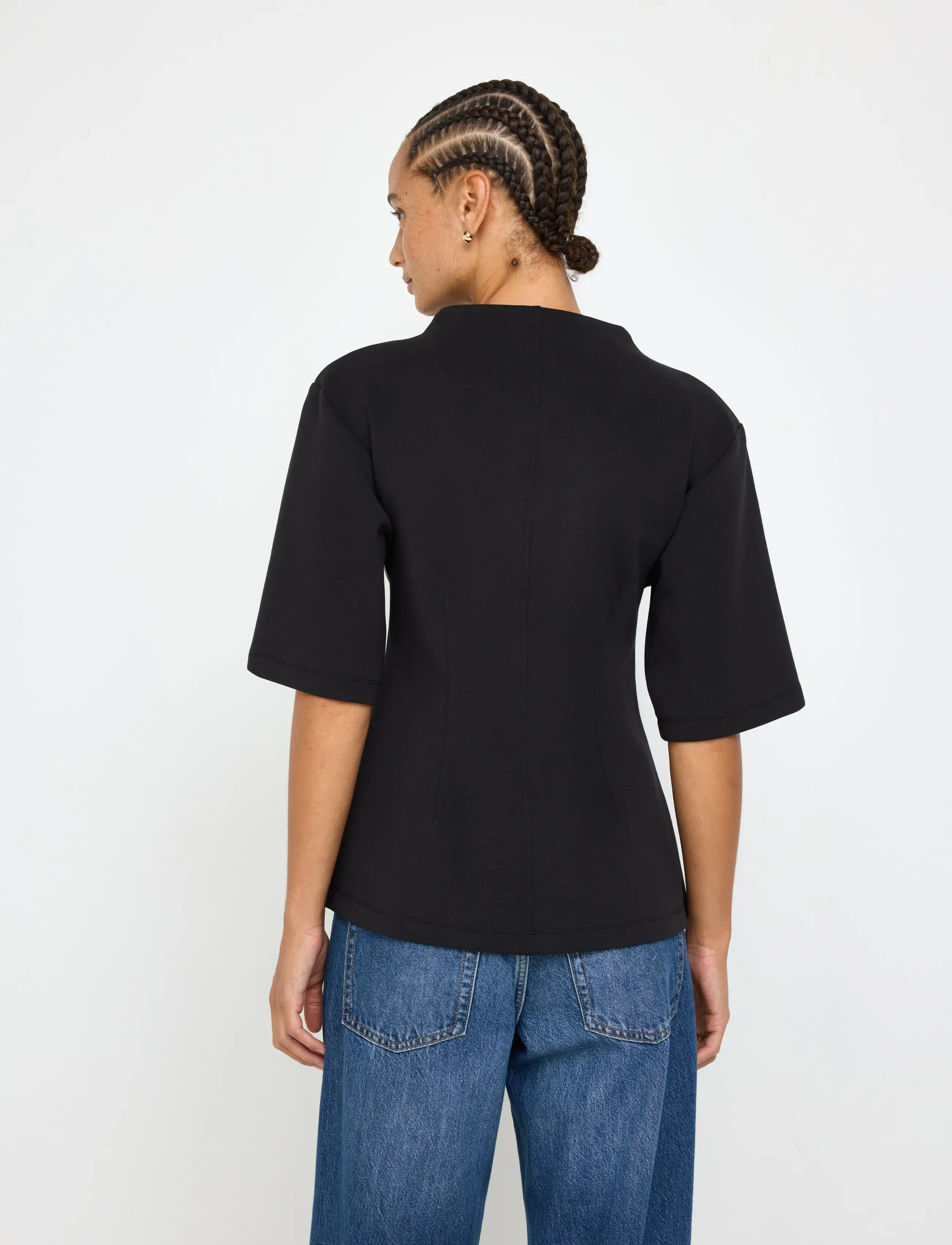 Lindex - Short-sleeved top in sturdy material - t-shirts - black - 3