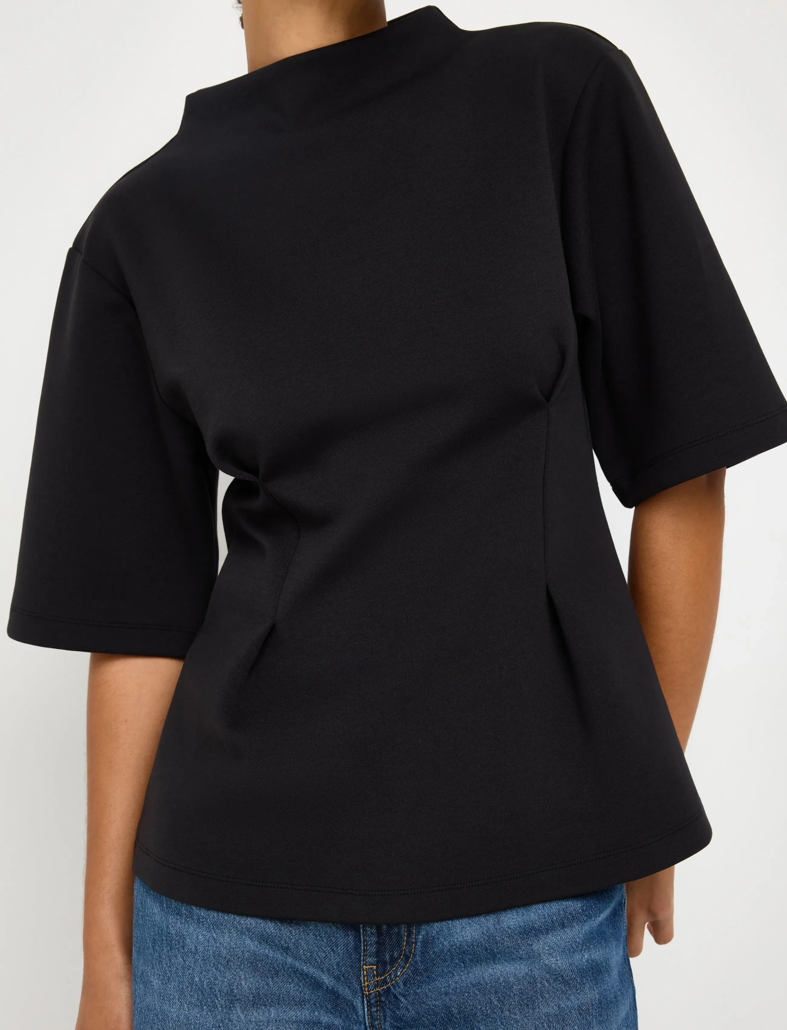Lindex - Short-sleeved top in sturdy material - t-shirts - black - 4
