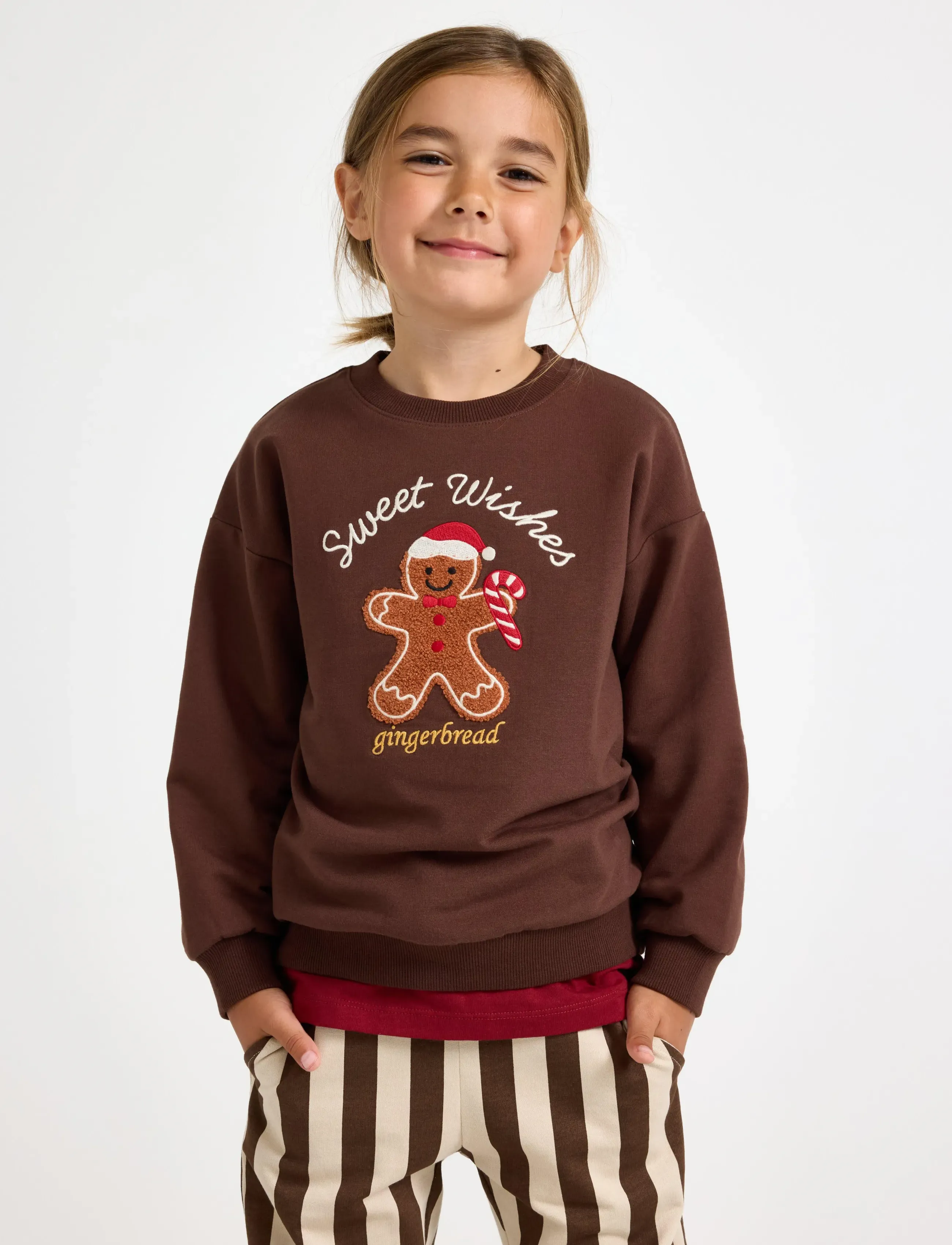 Lindex Sweatshirt with brushed inside - Sweatshirts - DARK BROWN / brown