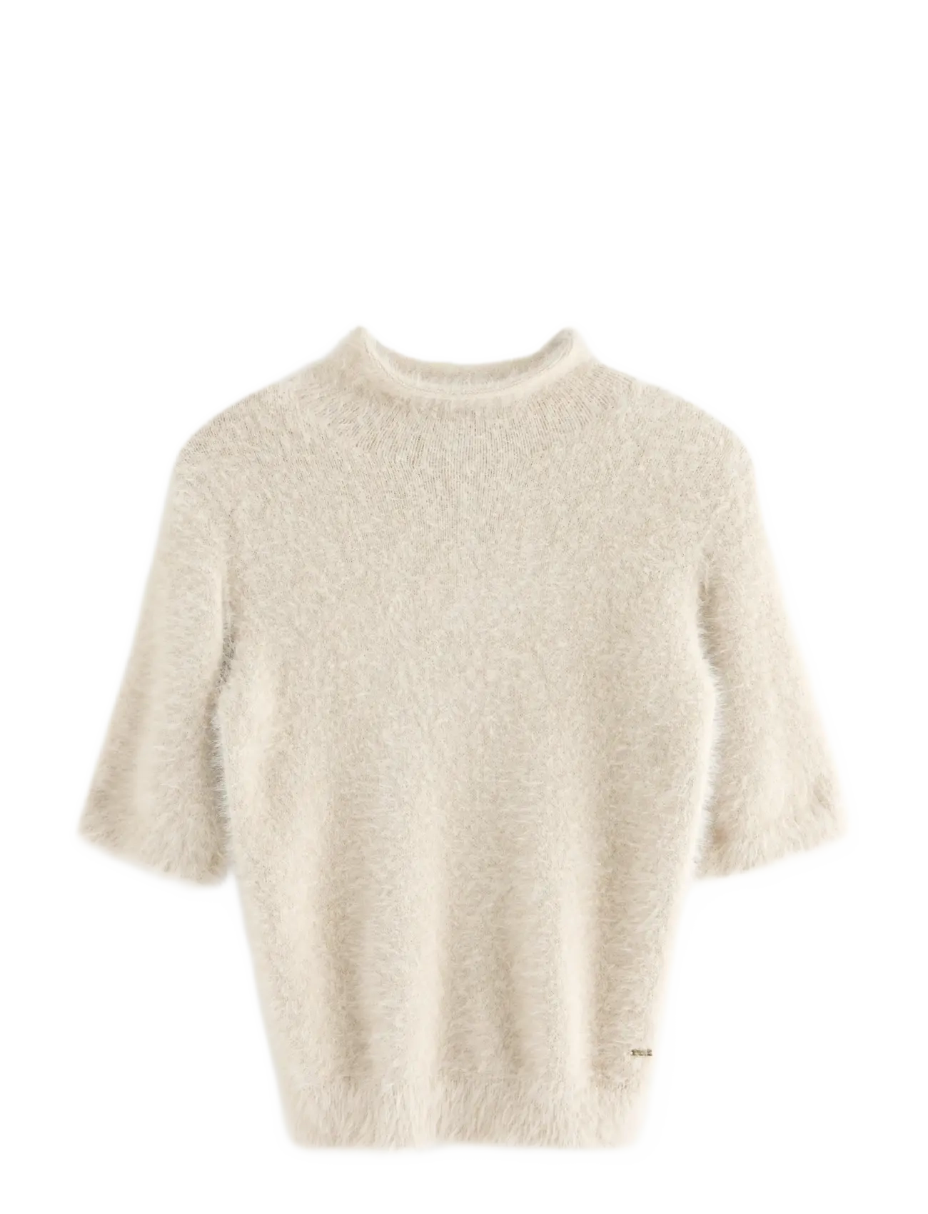 Lindex Short-sleeved jumper in feather yarn - Pullover - BEIGE / beige