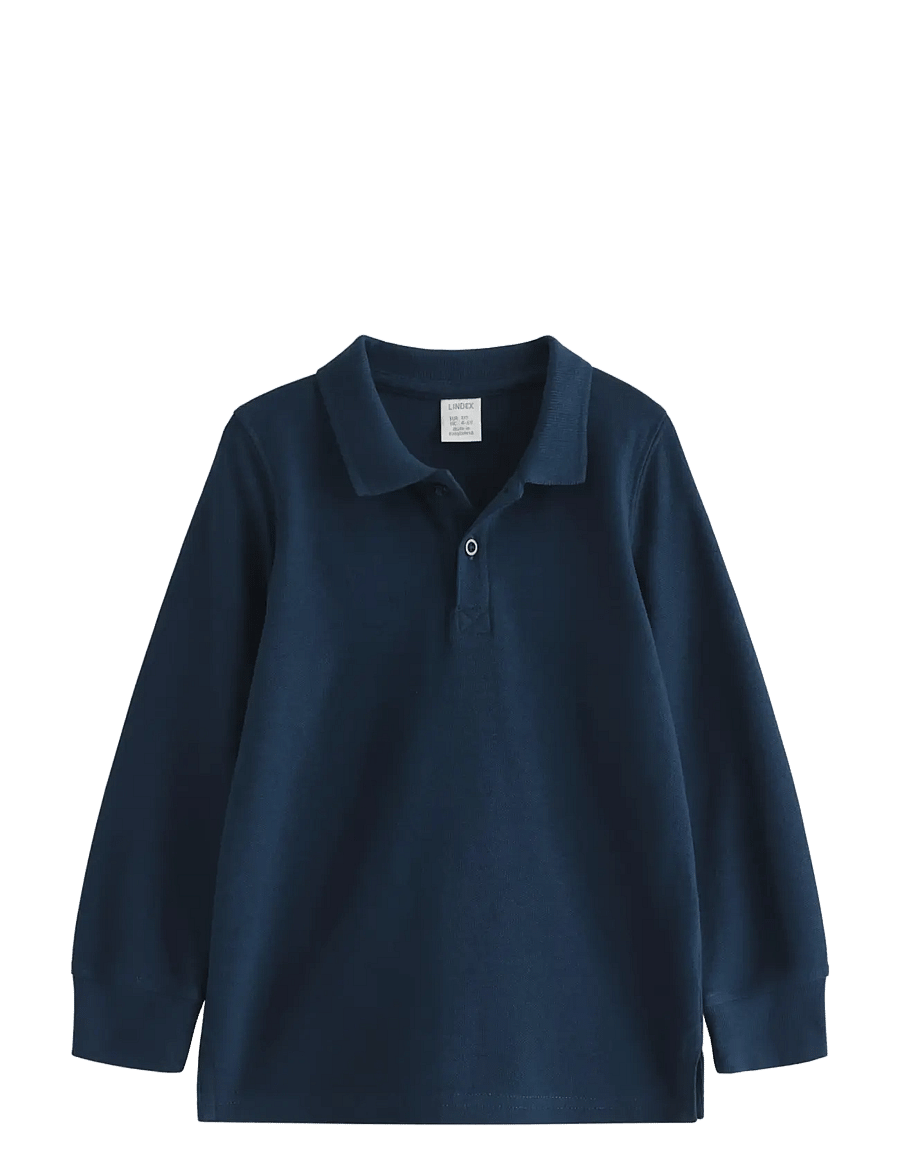 Lindex - Long-sleeved polo shirt - langärmelig poloshirt - dark blue - 1