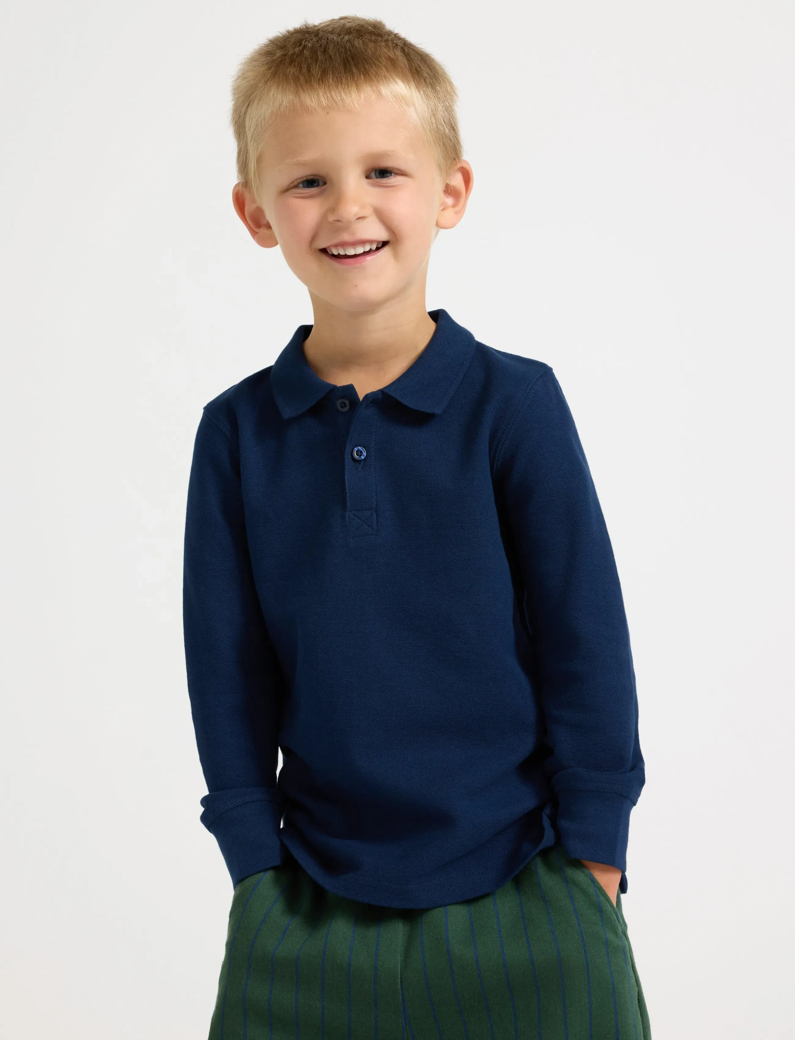 Lindex - Long-sleeved polo shirt - langärmelig poloshirt - dark blue - 0