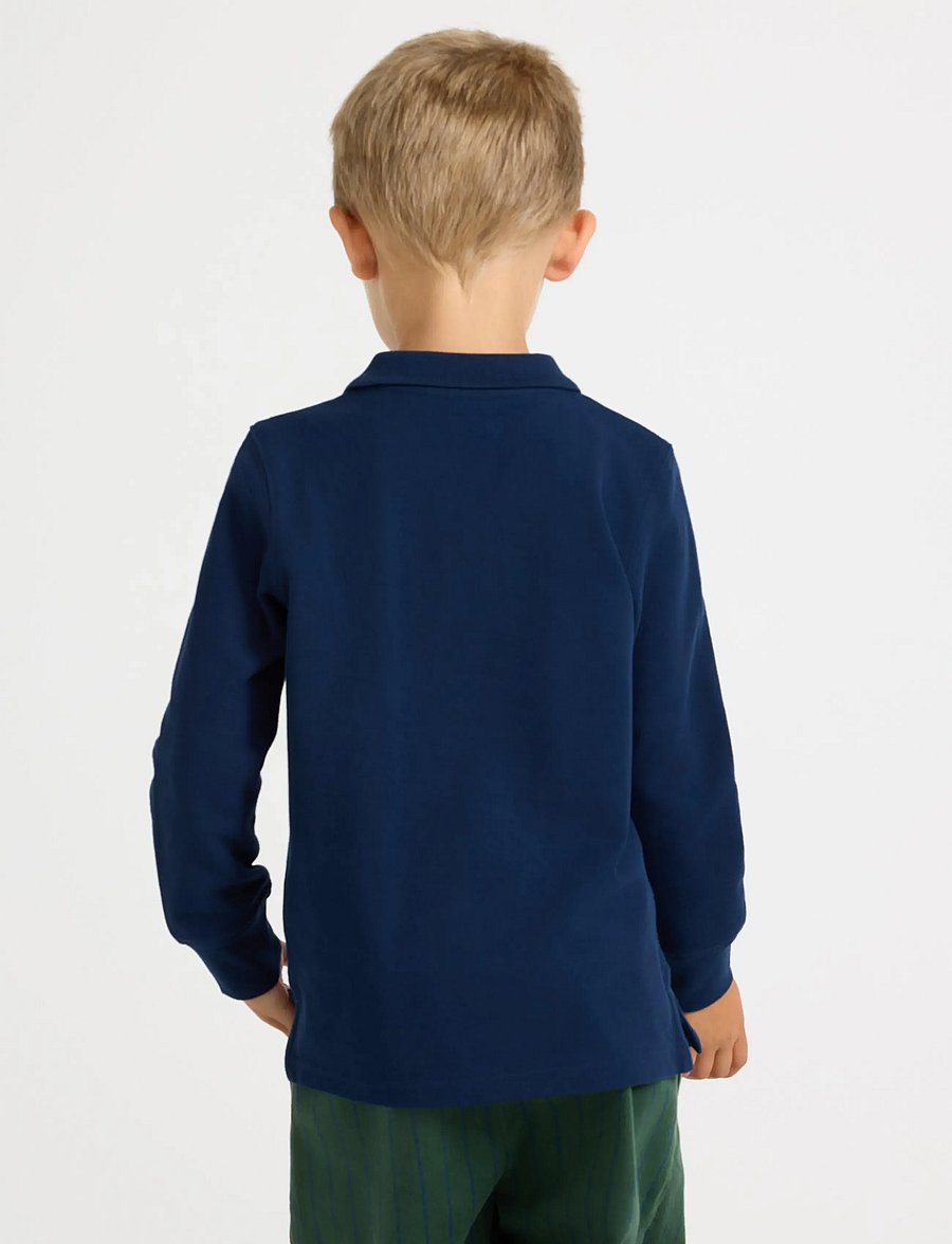 Lindex - Long-sleeved polo shirt - langärmelig poloshirt - dark blue - 3