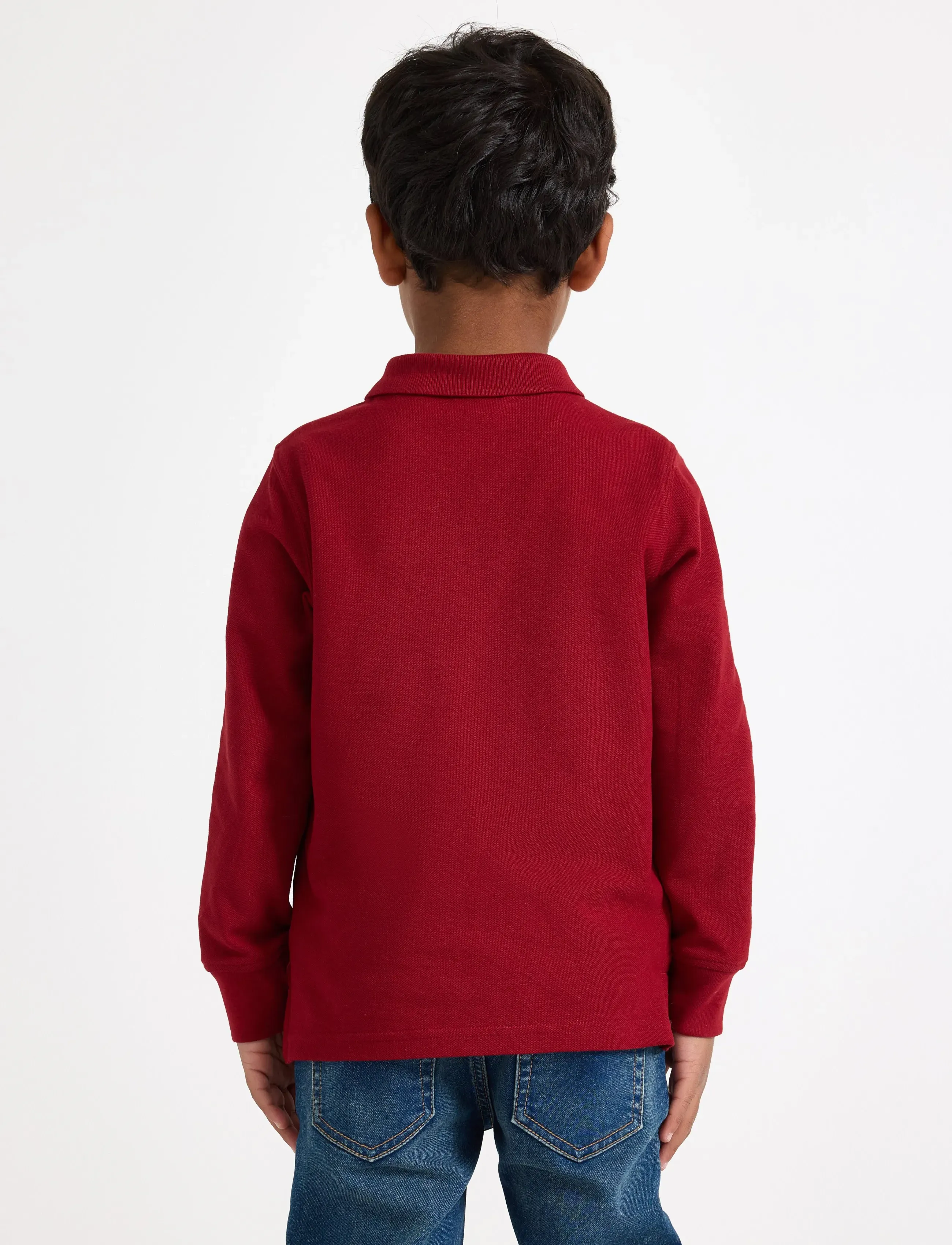 Lindex - Long-sleeved polo shirt - dark dusty red - 3
