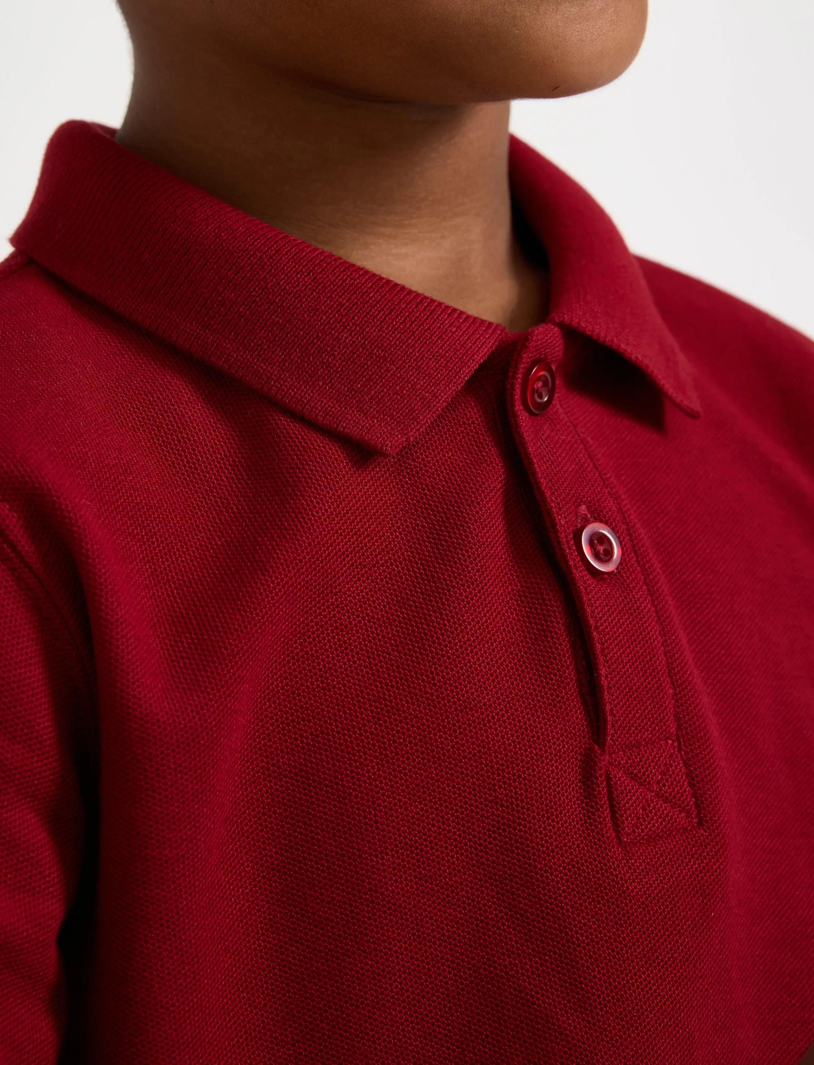 Lindex - Long-sleeved polo shirt - dark dusty red - 4
