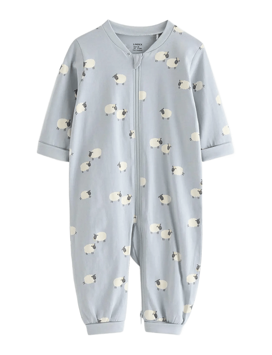 Lindex - Pyjamas with application at the back - schlafoveralls - light dusty blue - 0