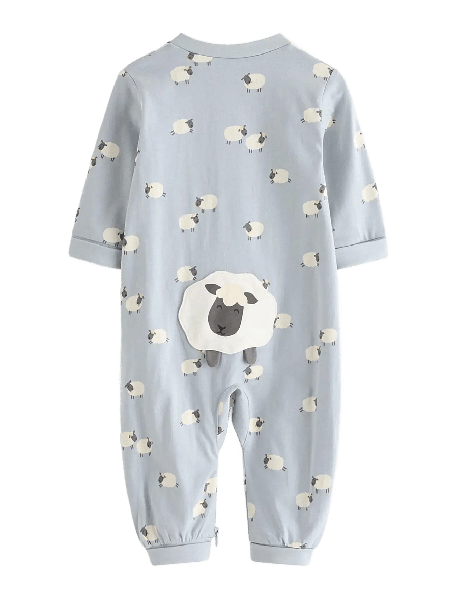 Lindex - Pyjamas with application at the back - schlafoveralls - light dusty blue - 1