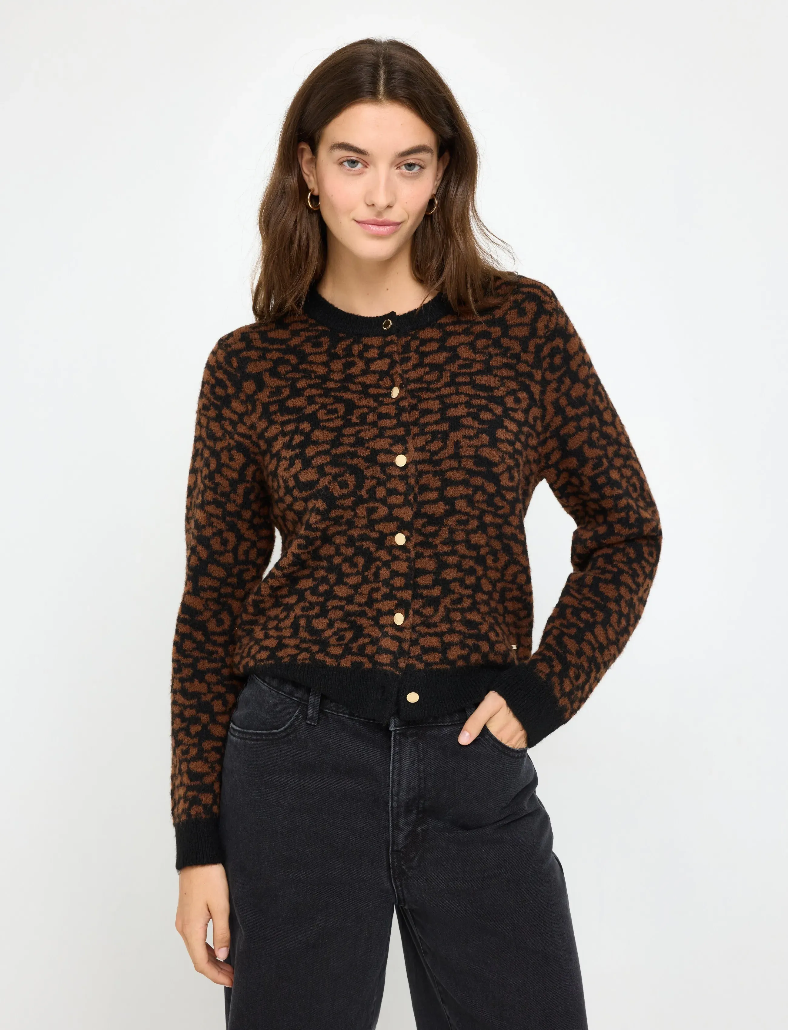 Lindex - Knitted cardigan - brown - 0