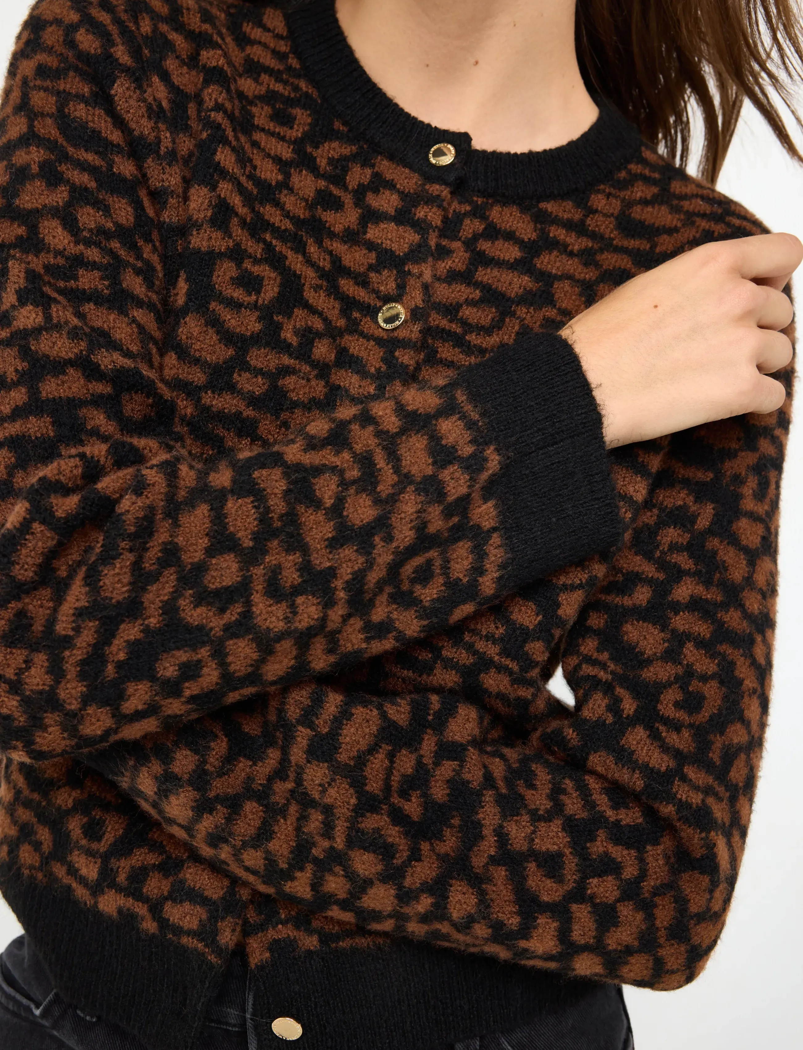 Lindex - Knitted cardigan - brown - 4