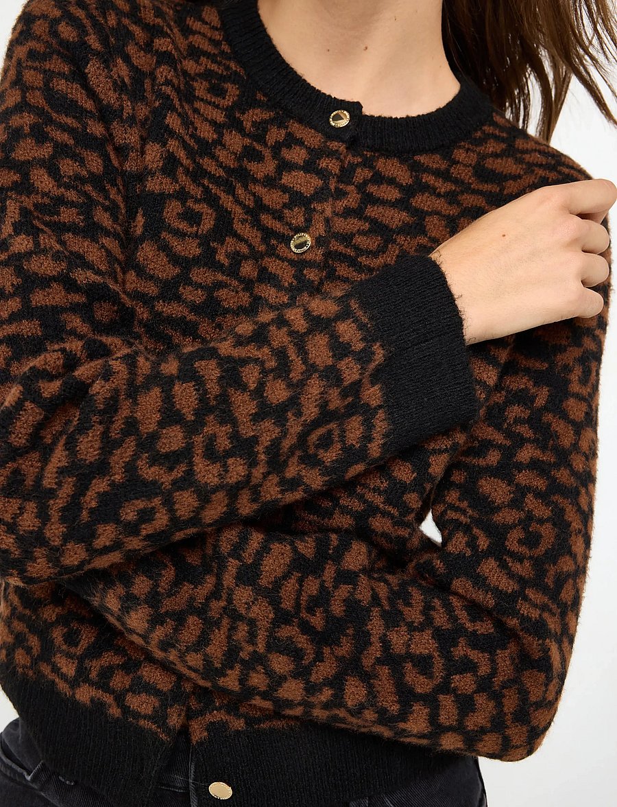 Lindex - Knitted cardigan - brown - 4