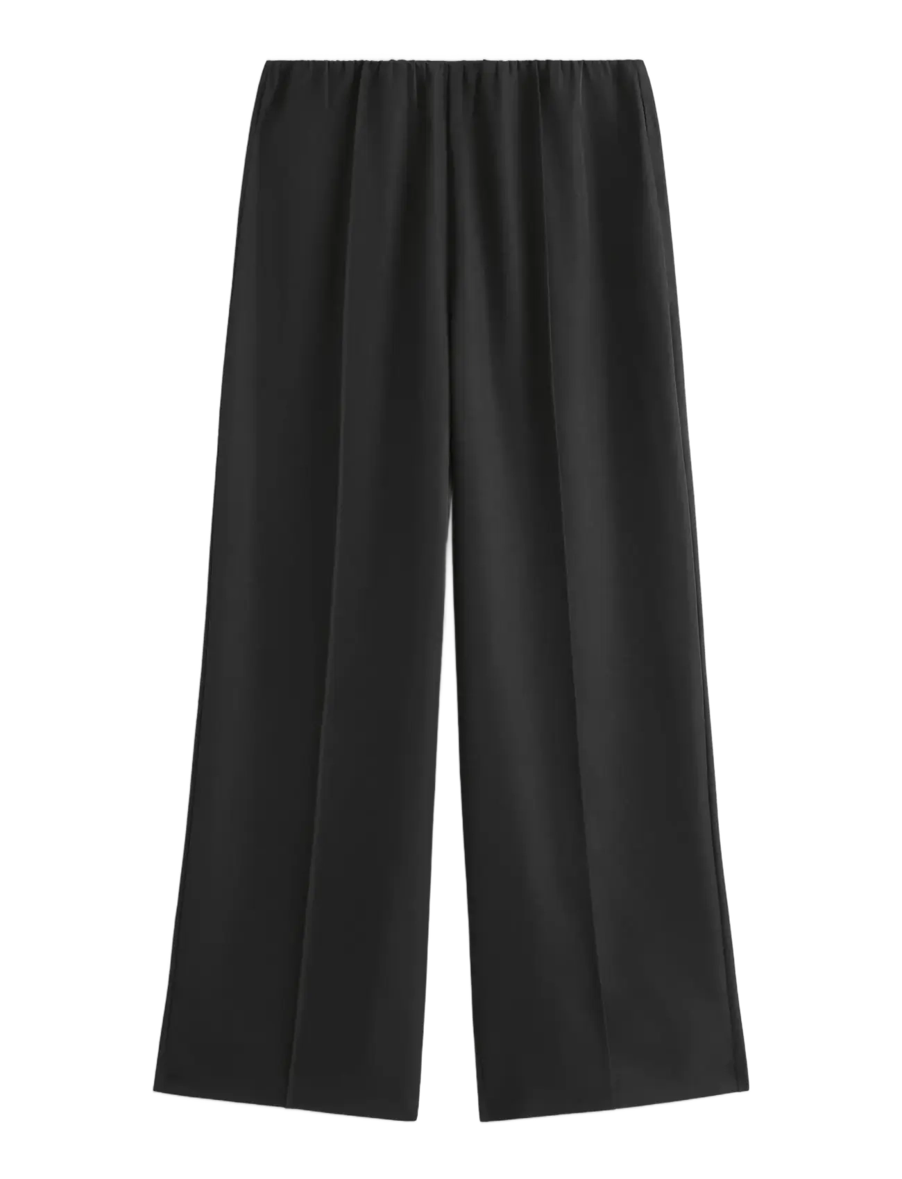Lindex WIDE trousers elastic waist - Lindex - BLACK / black