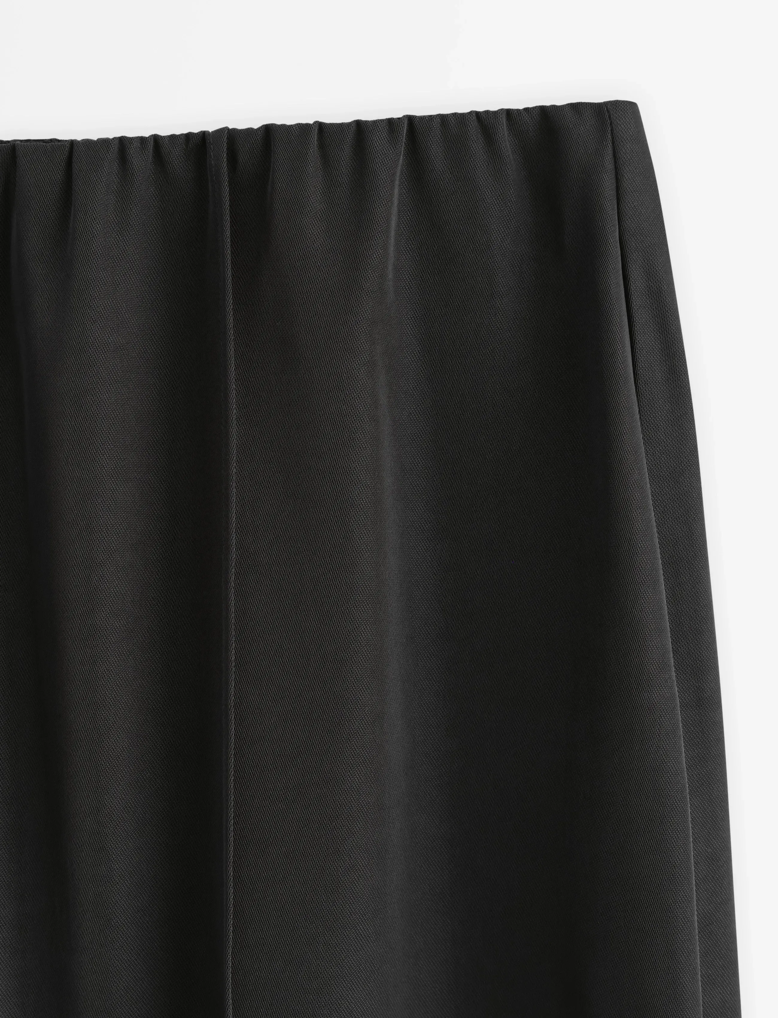 Lindex - WIDE trousers elastic waist - bukser med brede ben - black - 2