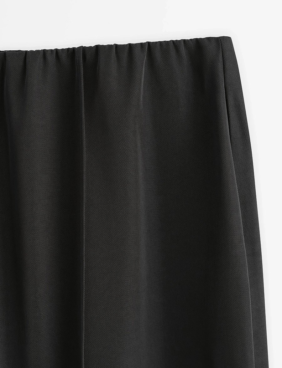 Lindex - WIDE trousers elastic waist - bukser med brede ben - black - 2