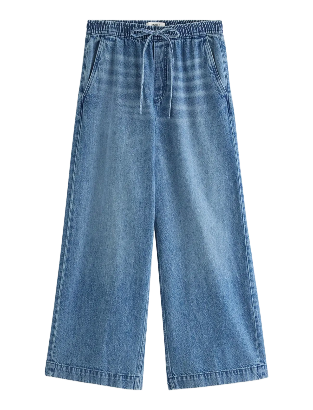 Lindex Wide denim trousers with elastic waist - Lindex - DENIM BLUE / blue