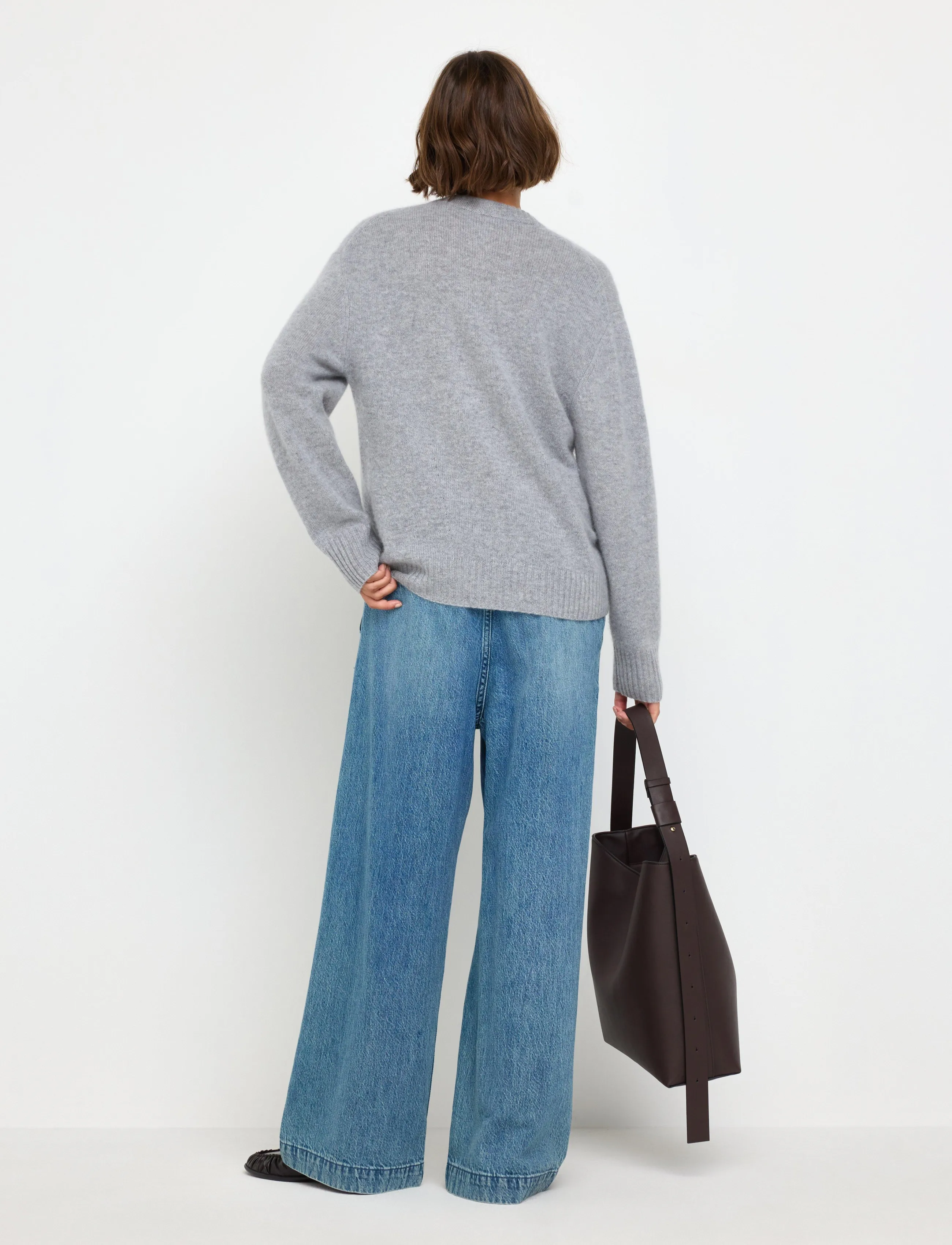 Lindex - Wide denim trousers with elastic waist - brede jeans - denim blue - 3