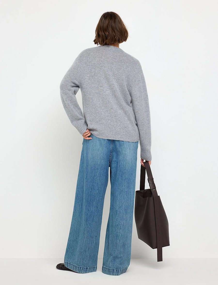 Lindex - Wide denim trousers with elastic waist - brede jeans - denim blue - 3