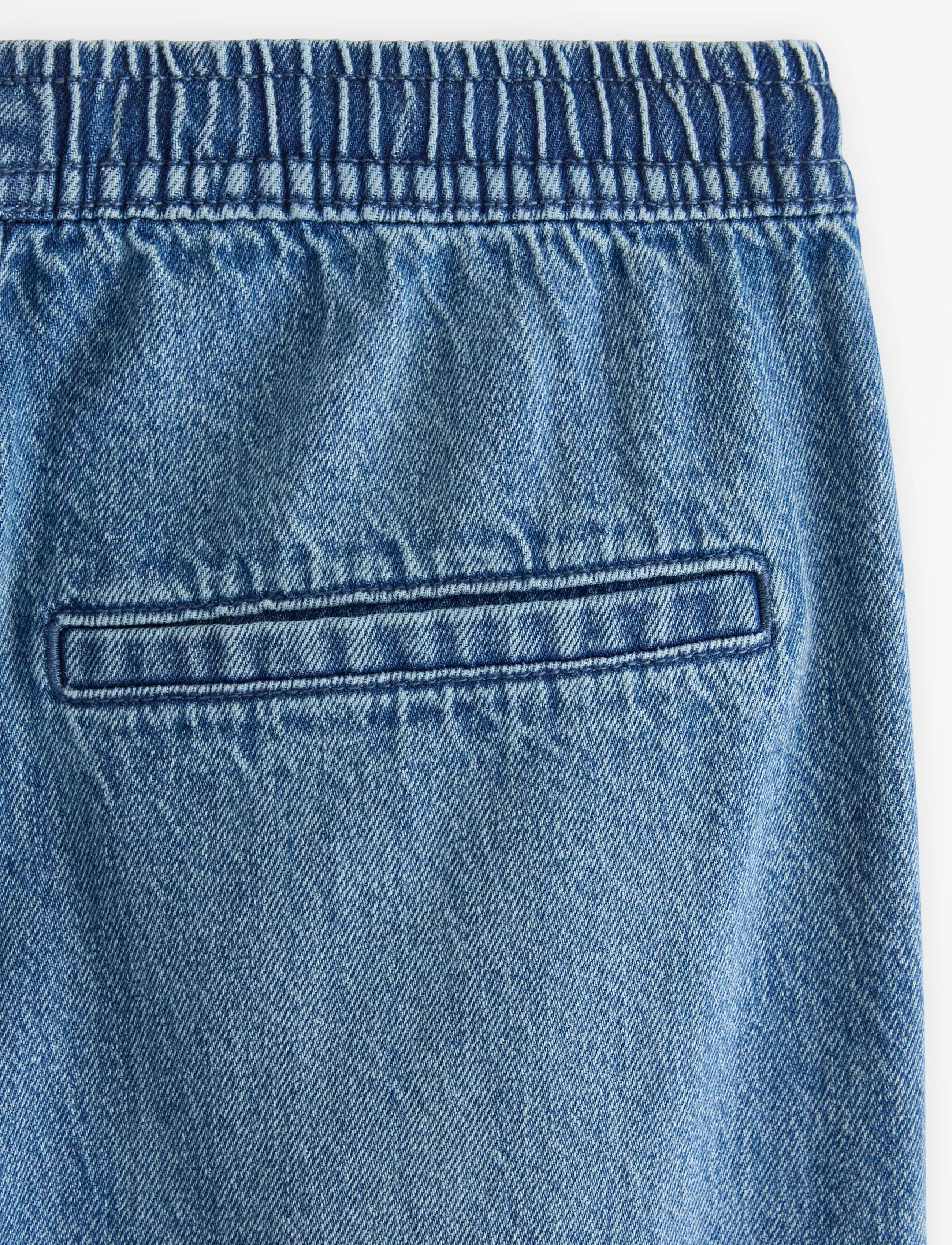 Lindex - Wide denim trousers with elastic waist - wide leg jeans - denim blue - 2