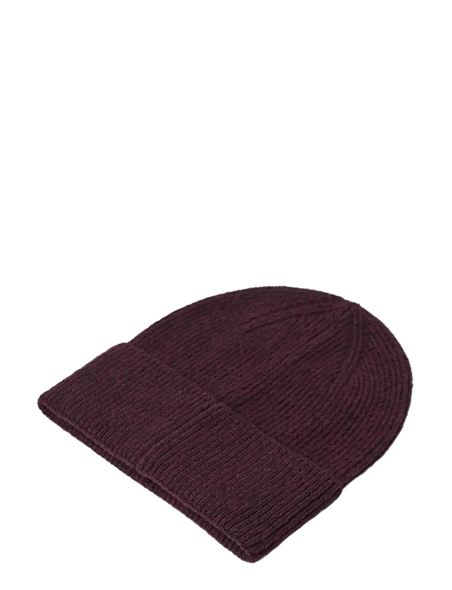 Lindex - Rib-knit beanie - mützen - red wine - 1